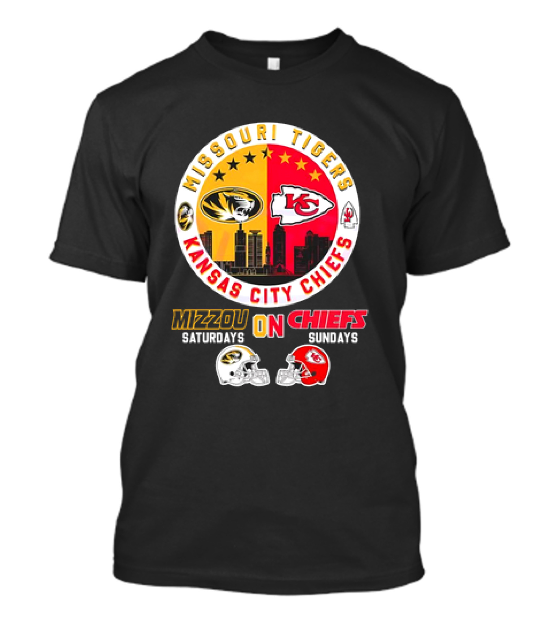 Missouri Tigers Mizzou Saturdays Kansas City Chiefs Sundays T-Shirt