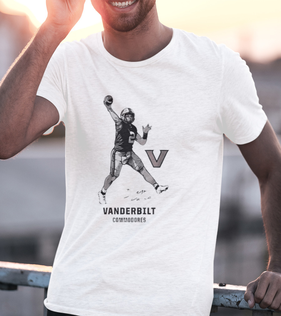 Vanderbilt Commodores Football Player Throwing Pose T-Shirt