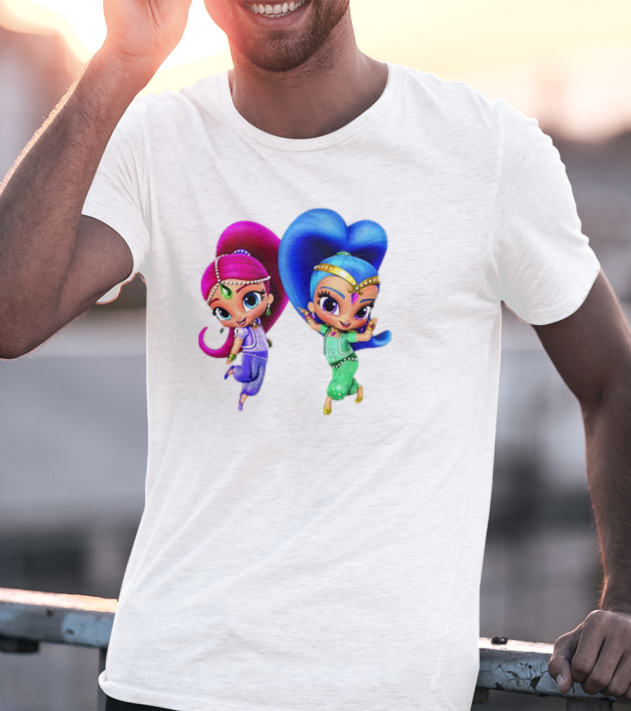 Shimmer And Shine Cartoon Girl Friend Duo With Vibrant Colors T-Shirt