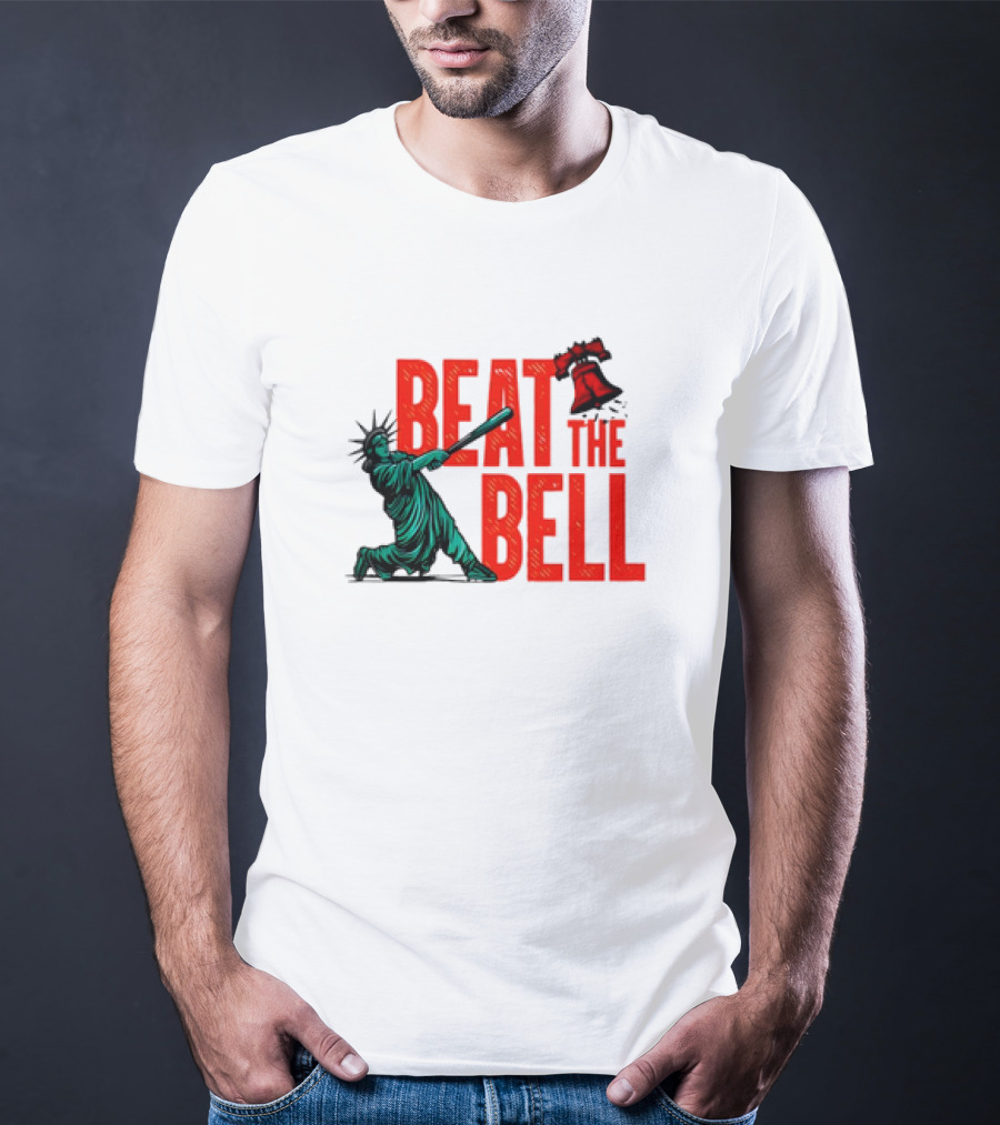Statue Of Liberty Baseball Swing Beat The Bell Liberty Bell T-Shirt