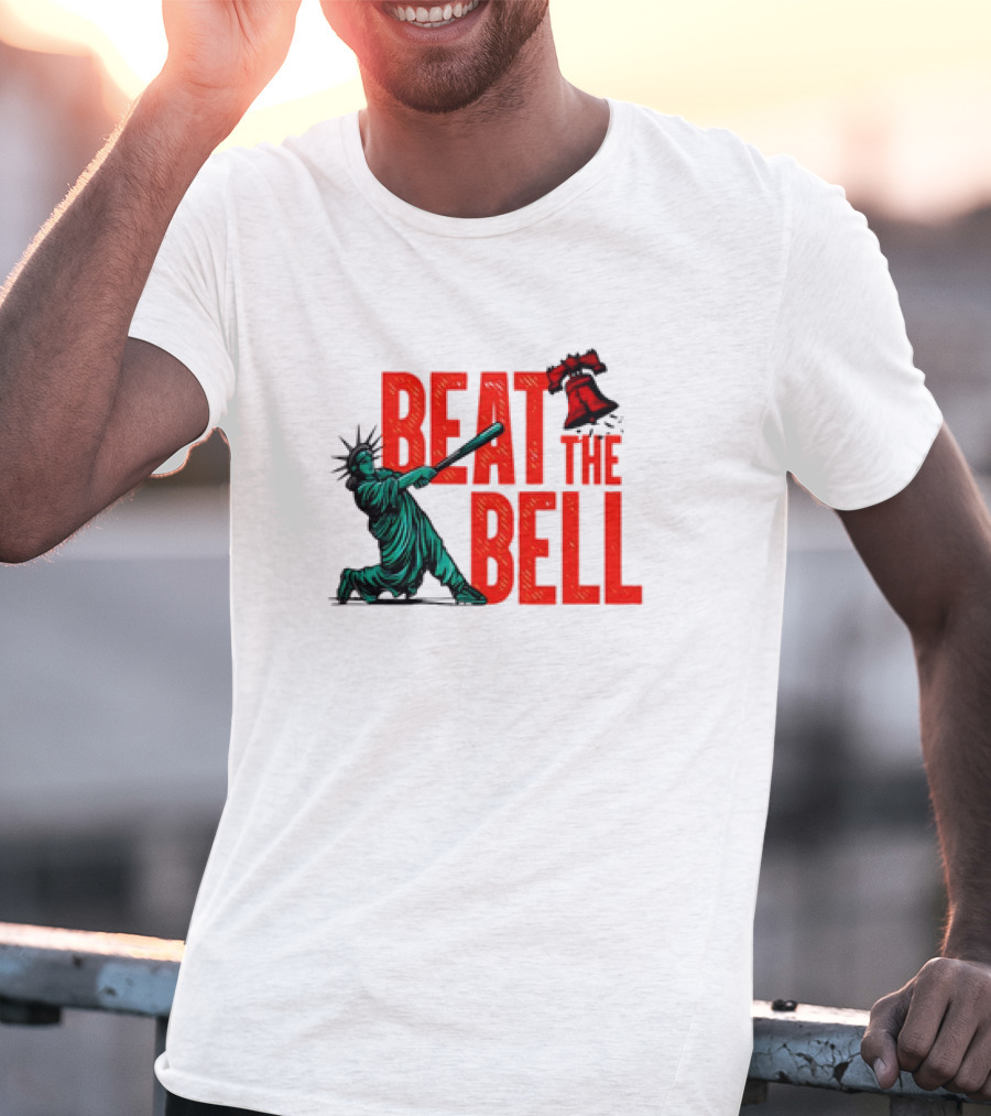 Statue Of Liberty Baseball Swing Beat The Bell Liberty Bell T-Shirt