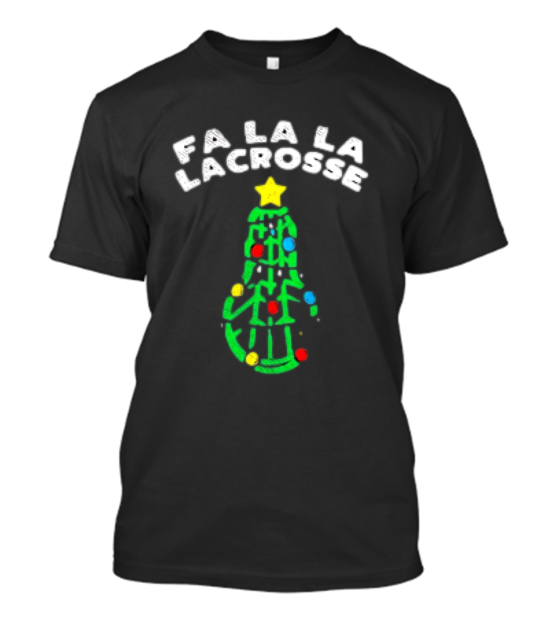 Fa La La Lacrosse Christmas Tree Holiday Sports T-Shirt
