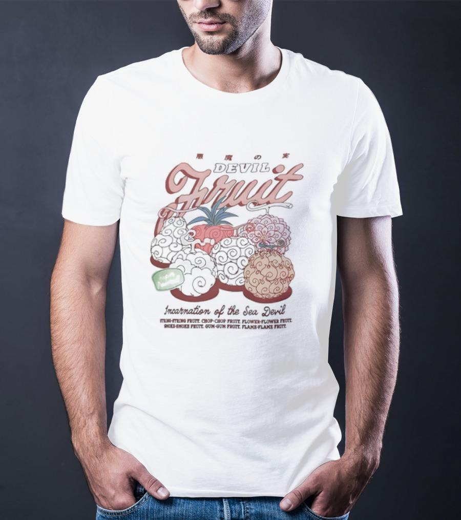 Devil Fruit Incarnation Of The Sea Devil Gum-Gum Chop-Chop Flame-Flame T-Shirt