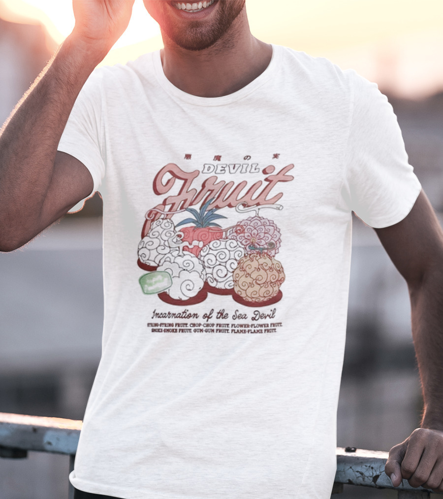 Devil Fruit Incarnation Of The Sea Devil Gum-Gum Chop-Chop Flame-Flame T-Shirt