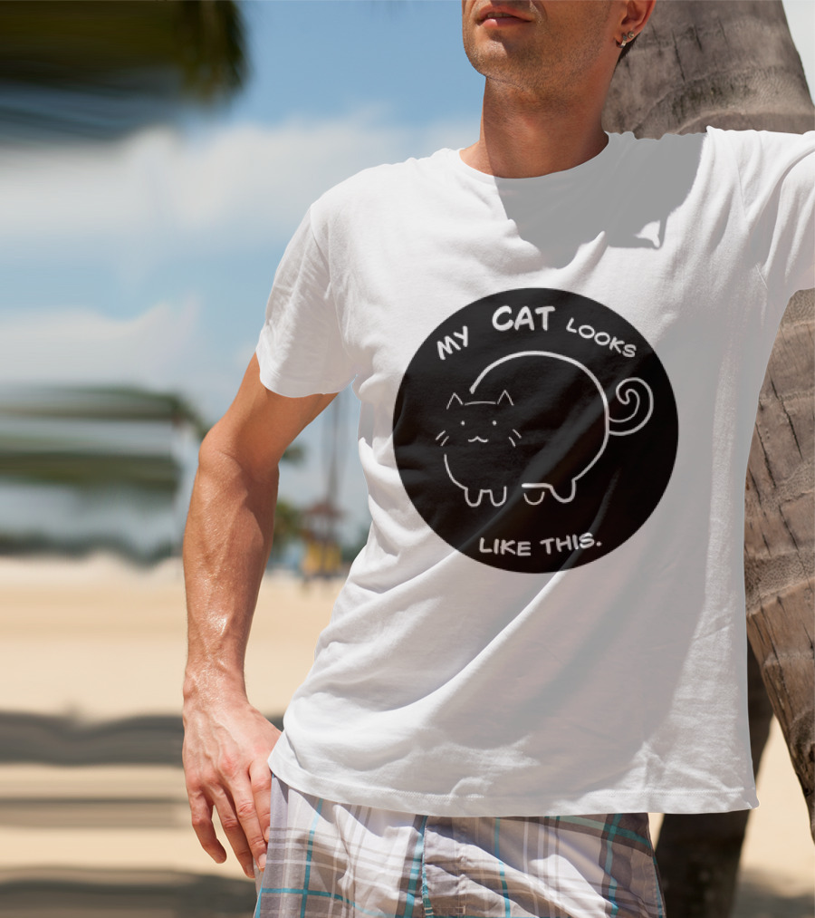 My Cat Looks Like This Adorable Cartoon Kitty Drawing T-Shirt