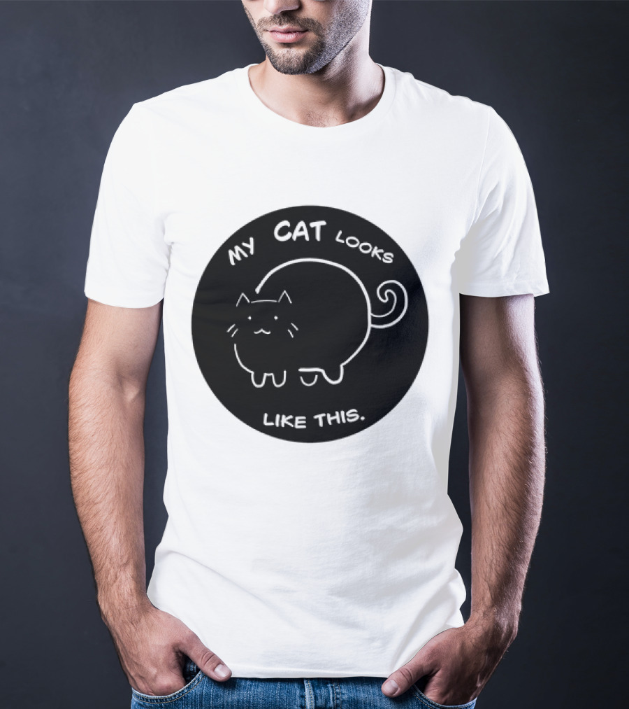 My Cat Looks Like This Adorable Cartoon Kitty Drawing T-Shirt