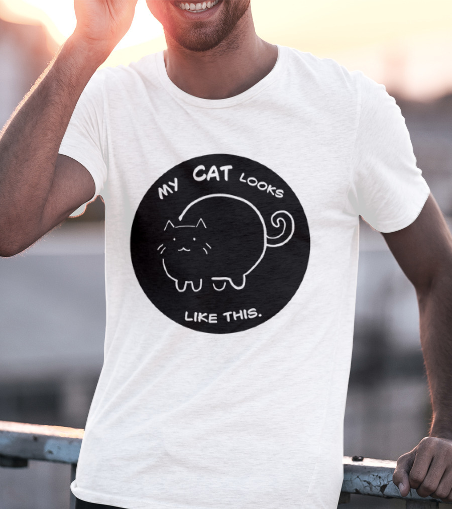 My Cat Looks Like This Adorable Cartoon Kitty Drawing T-Shirt
