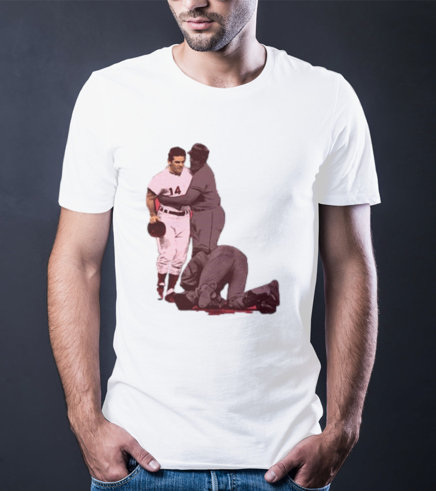 Pete Rose Levels Ray Fosse Baseball Collision Moment T-Shirt