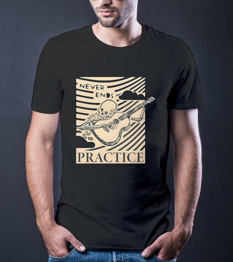 Lindy Day Never Ends Practice Skeleton Guitar T-Shirt