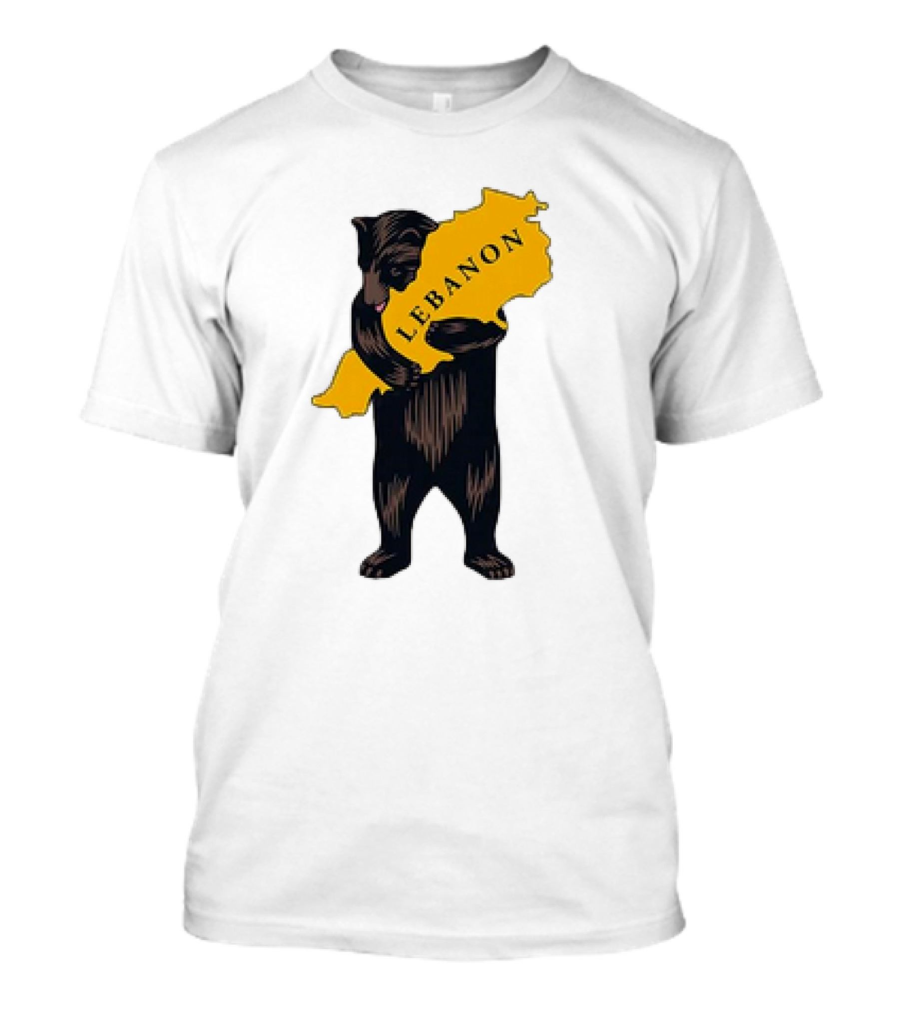Bear Hugging Lebanon Map T-Shirt