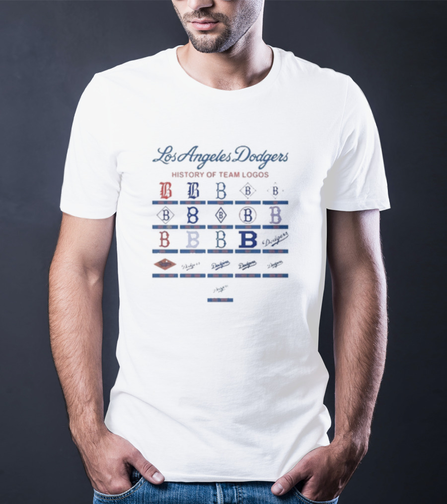 Los Angeles Dodgers Evolution Of Team Branding T-Shirt