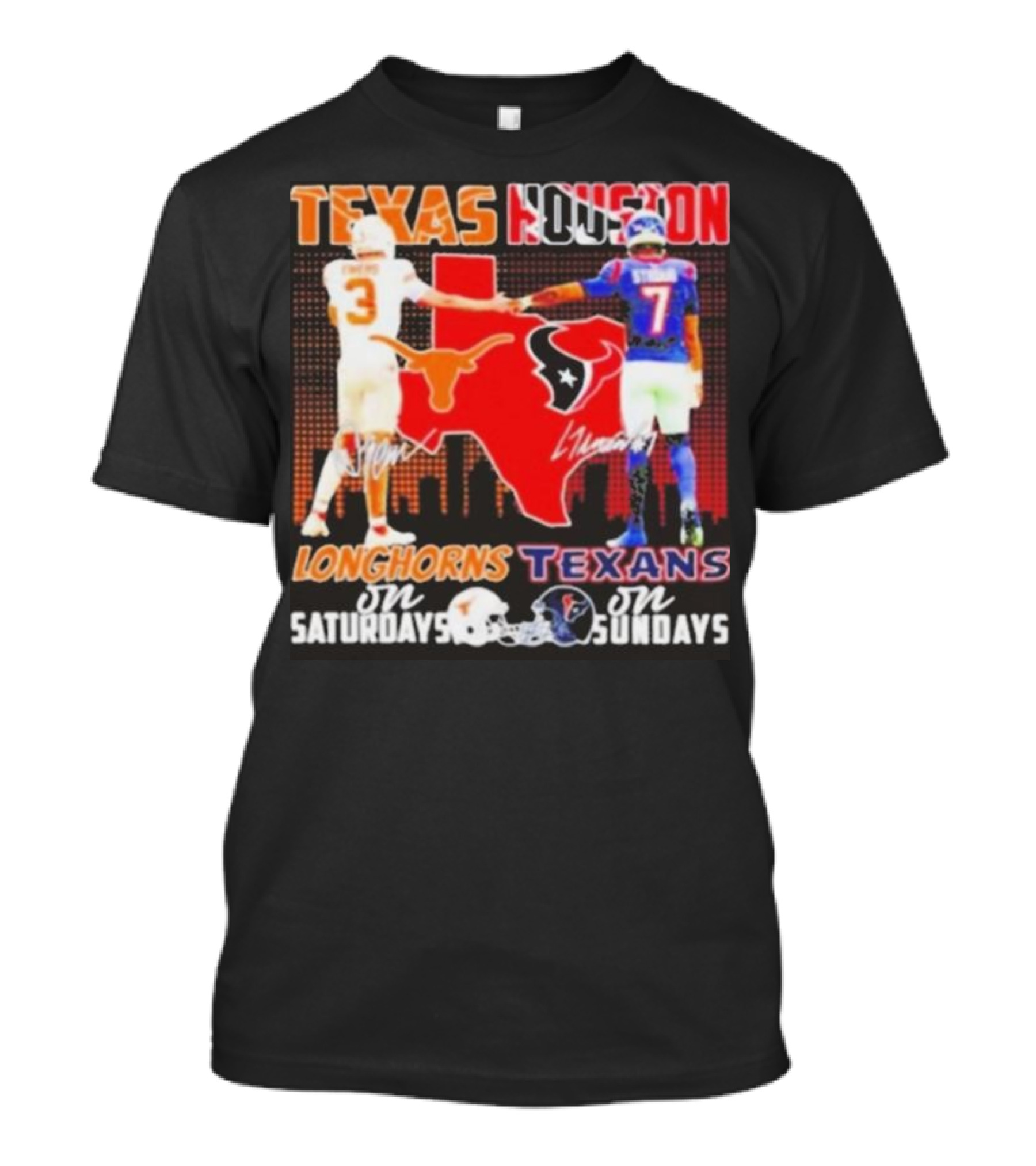 Texas Longhorns Longhorns On Saturdays Texans On Sundays T-Shirt