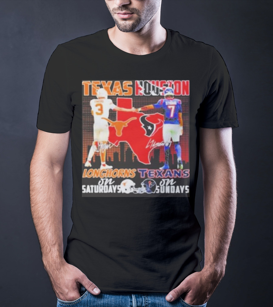 Texas Longhorns Longhorns On Saturdays Texans On Sundays T-Shirt