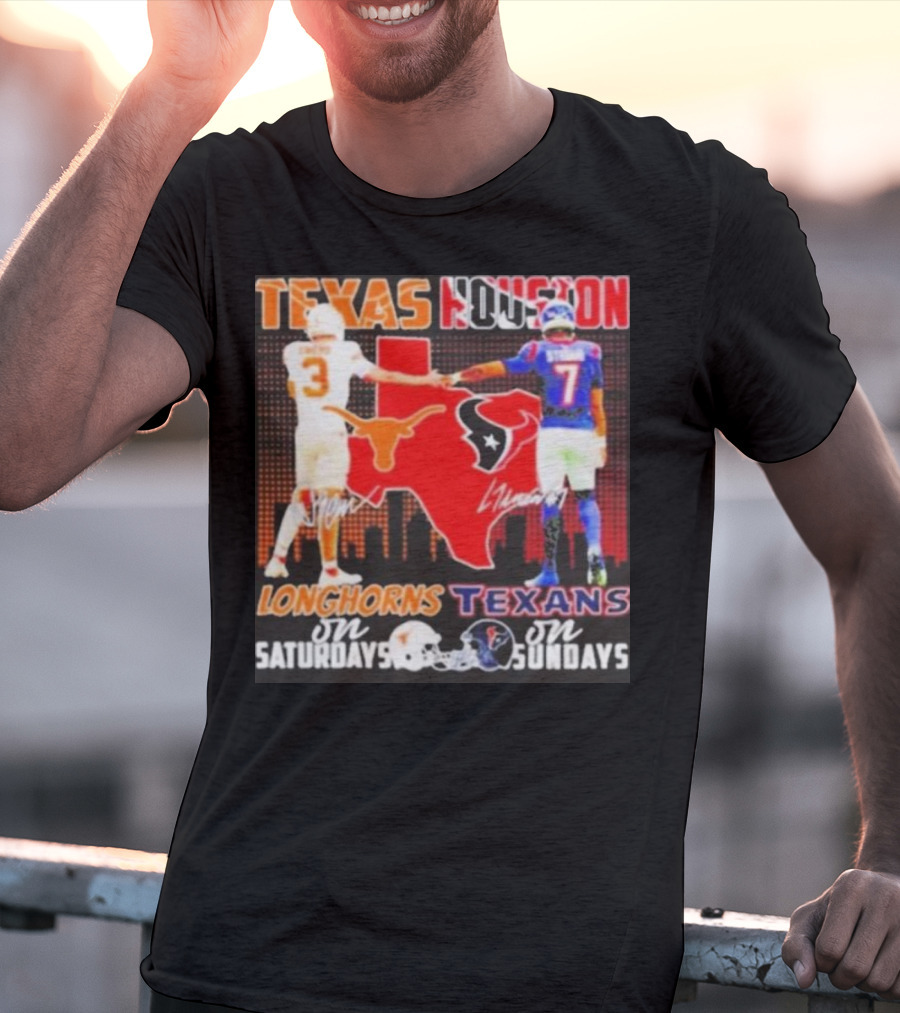 Texas Longhorns Longhorns On Saturdays Texans On Sundays T-Shirt