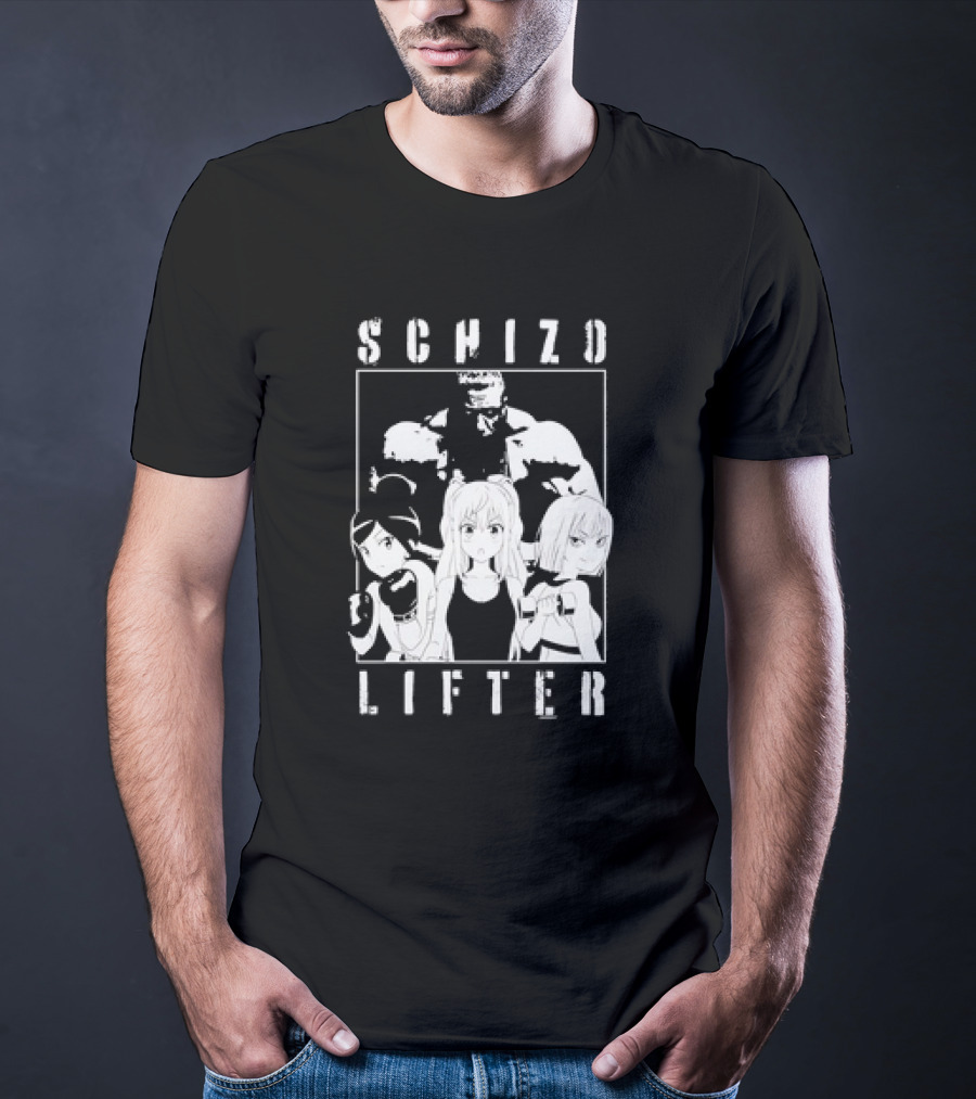 Schizo Lifter Anime Characters Boxing Gym Fitness T-Shirt