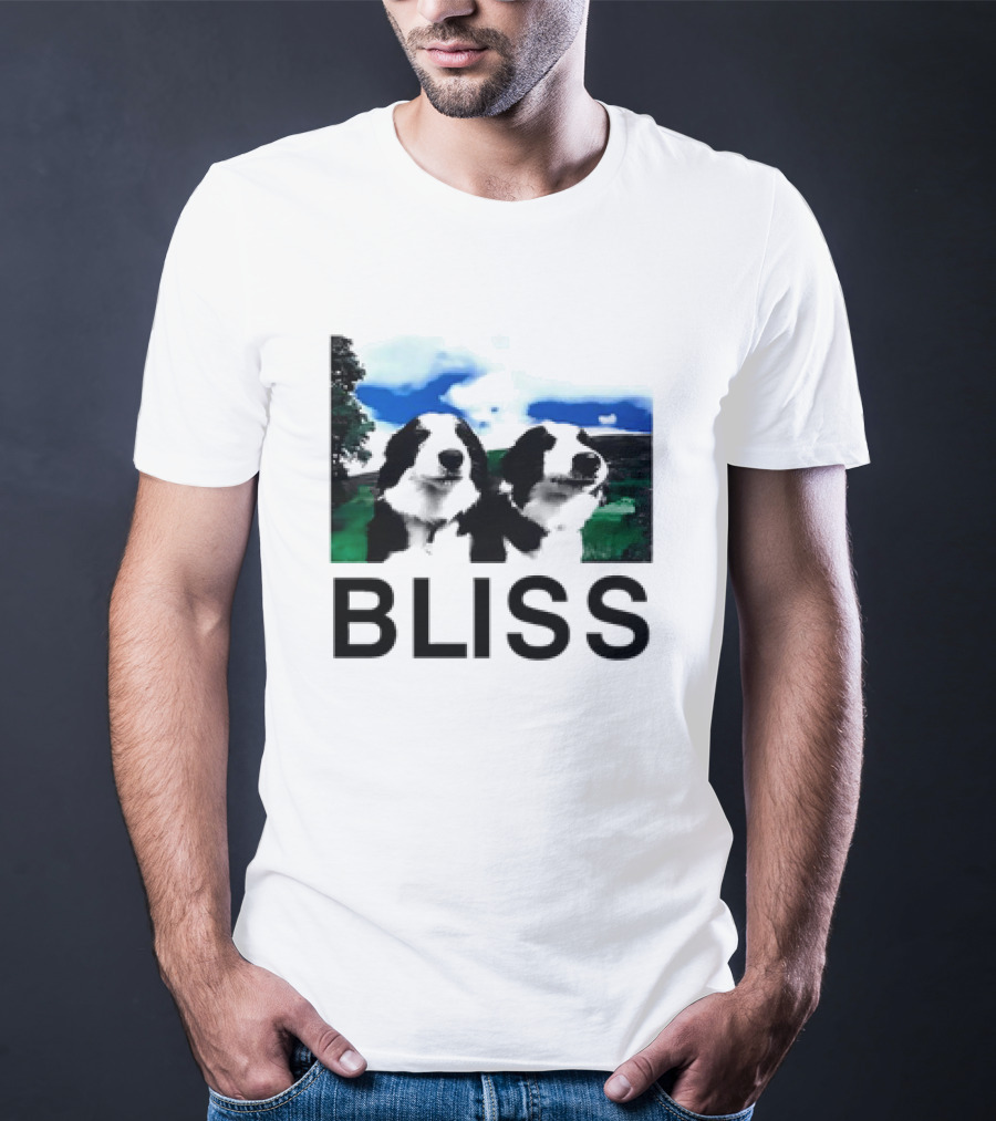 BLISS Henry Dog Meme Two Dogs Green Landscape T-Shirt