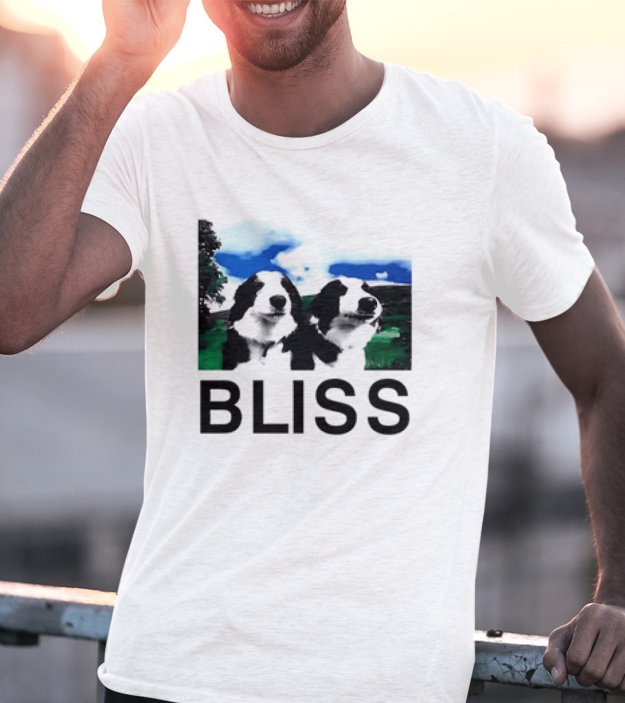 BLISS Henry Dog Meme Two Dogs Green Landscape T-Shirt