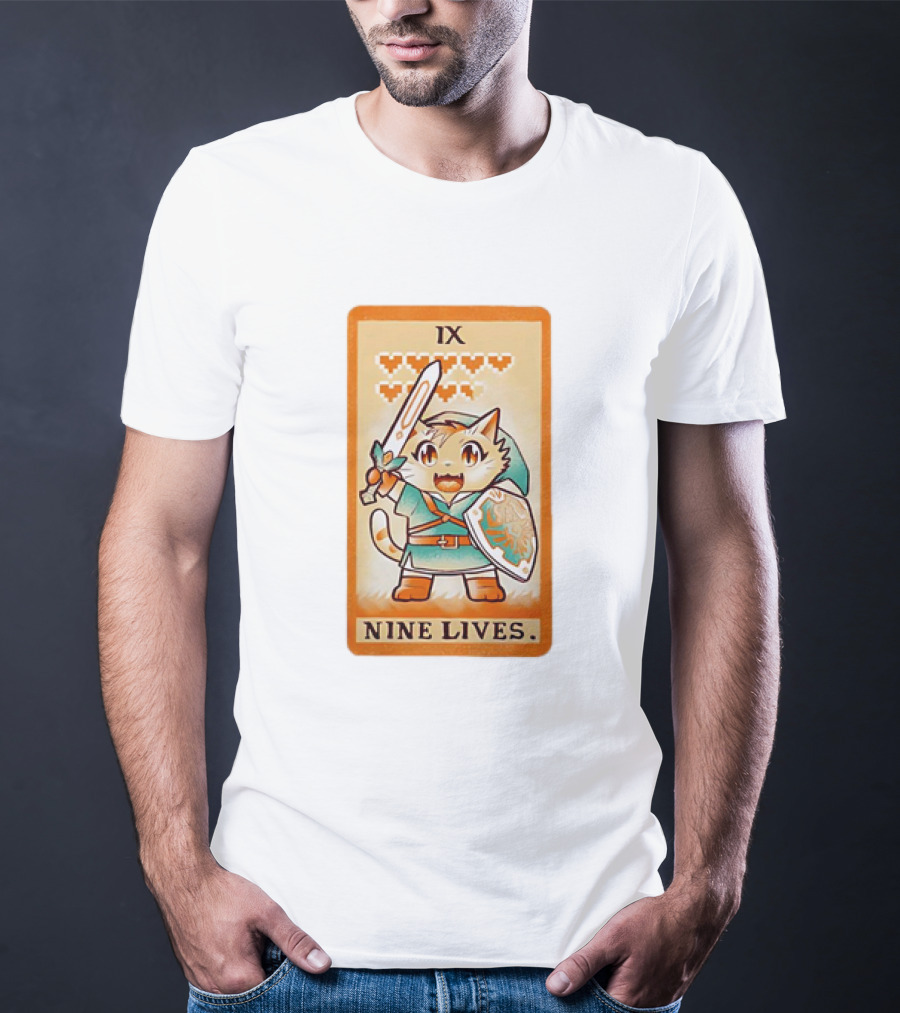 Nine Lives Tarot Cat IX Link The Legend Of Zelda T-Shirt