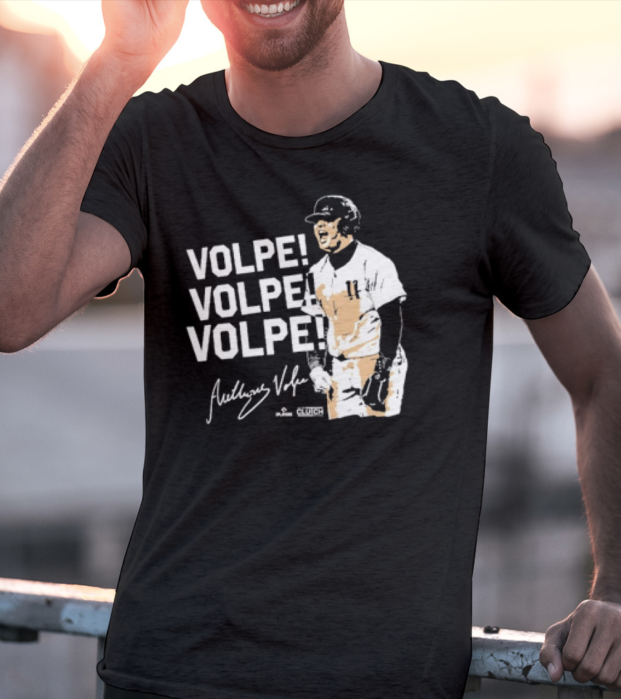 VOLPE VOLPE VOLPE New York Yankees Anthony Volpe Signature Clutch Player T-Shirt