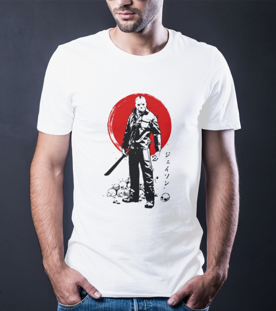 Jason Voorhees Friday The 13th Japanese Sumi-e Style T-Shirt