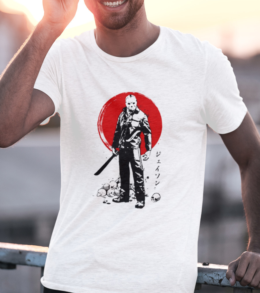Jason Voorhees Friday The 13th Japanese Sumi-e Style T-Shirt