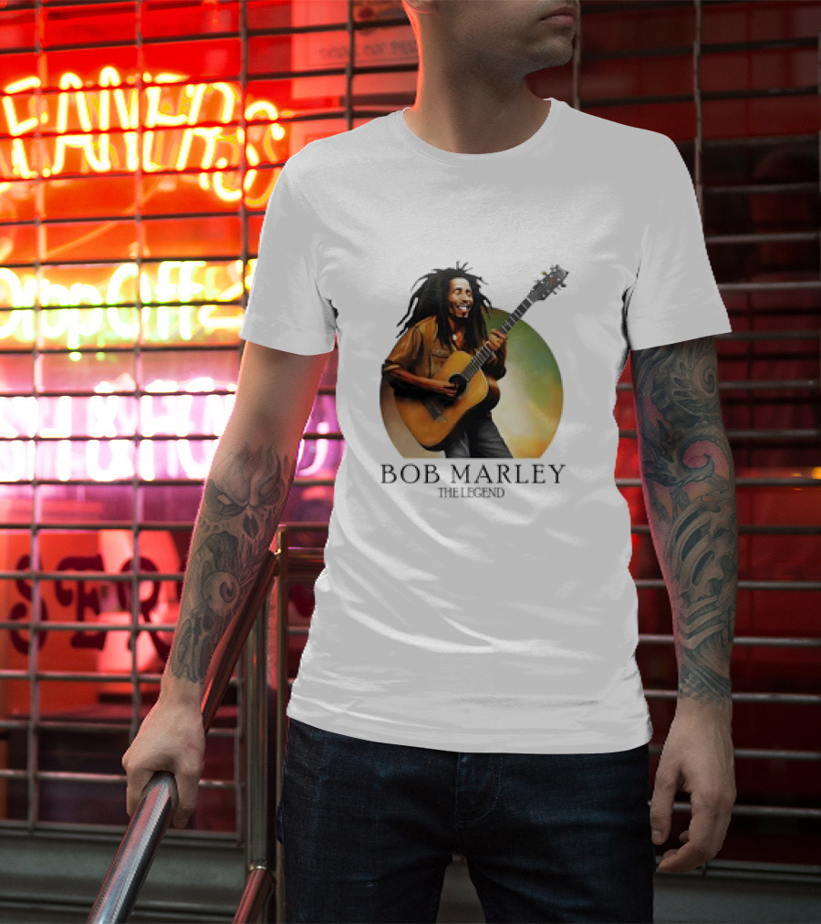 Bob Marley The Legend Iconic Guitar T-Shirt