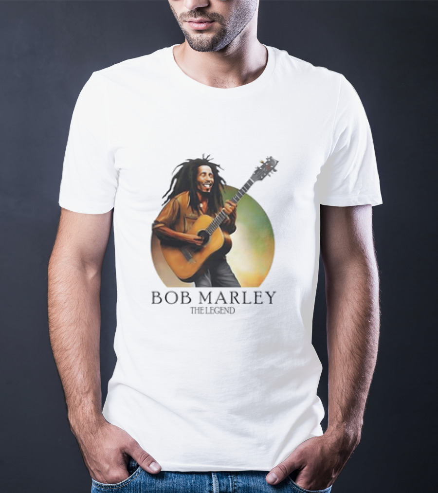 Bob Marley The Legend Iconic Guitar T-Shirt