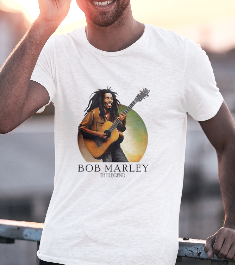 Bob Marley The Legend Iconic Guitar T-Shirt
