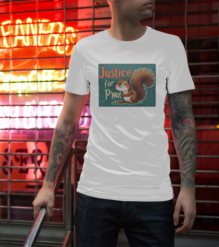 Justice For P'Nut Cartoon Squirrel Advocacy T-Shirt