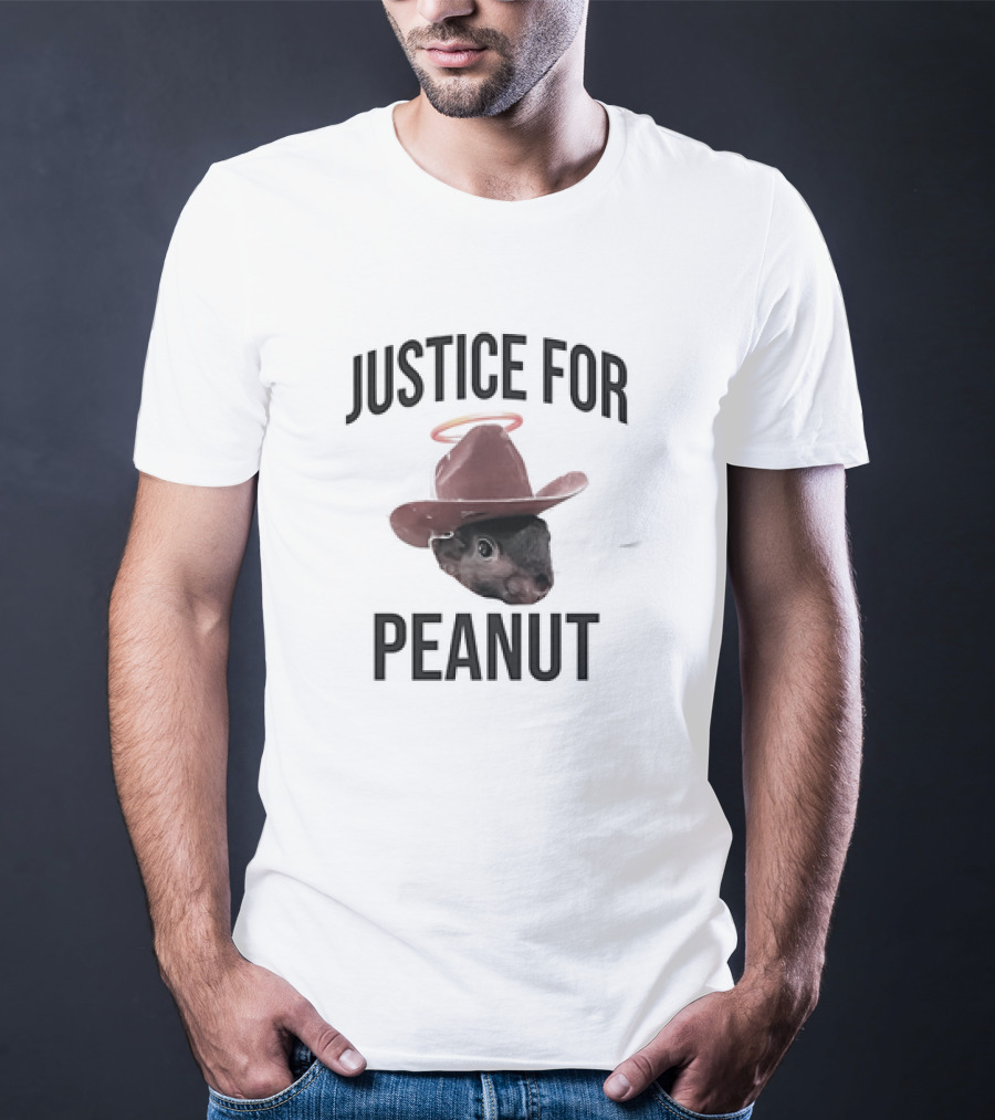 Justice For Peanut Cowboy Hat Halo T-Shirt