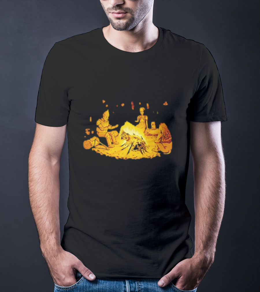 Cisco Ramon Campfire Wizard Of Oz Characters Marshmallow Roasting Scene T-Shirt