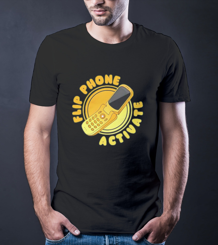 Flip Phone Activate Nostalgic Yellow Flip Mobile T-Shirt