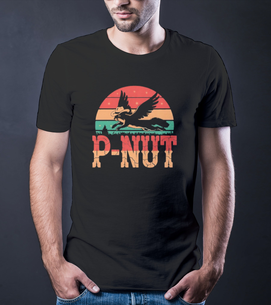 Retro Vintage P-Nut Squirrel With Hat And Wings Justice For Peanut T-Shirt
