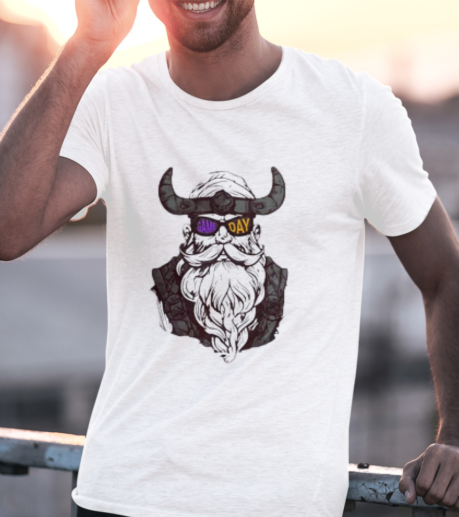 Game Day Minnesota Vikings Football Viking Helmet Headwear T-Shirt
