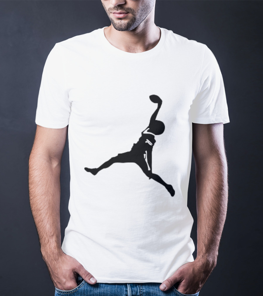 GW Catch Jump Silhouette Football Player T-Shirt