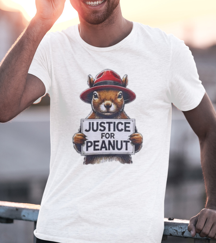 Justice For Peanut The Squirrel Red Hat Protest T-Shirt