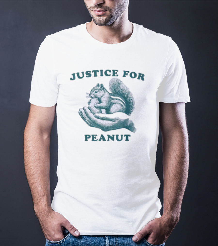 Justice For Peanut The Squirrel In Caring Hands T-Shirt