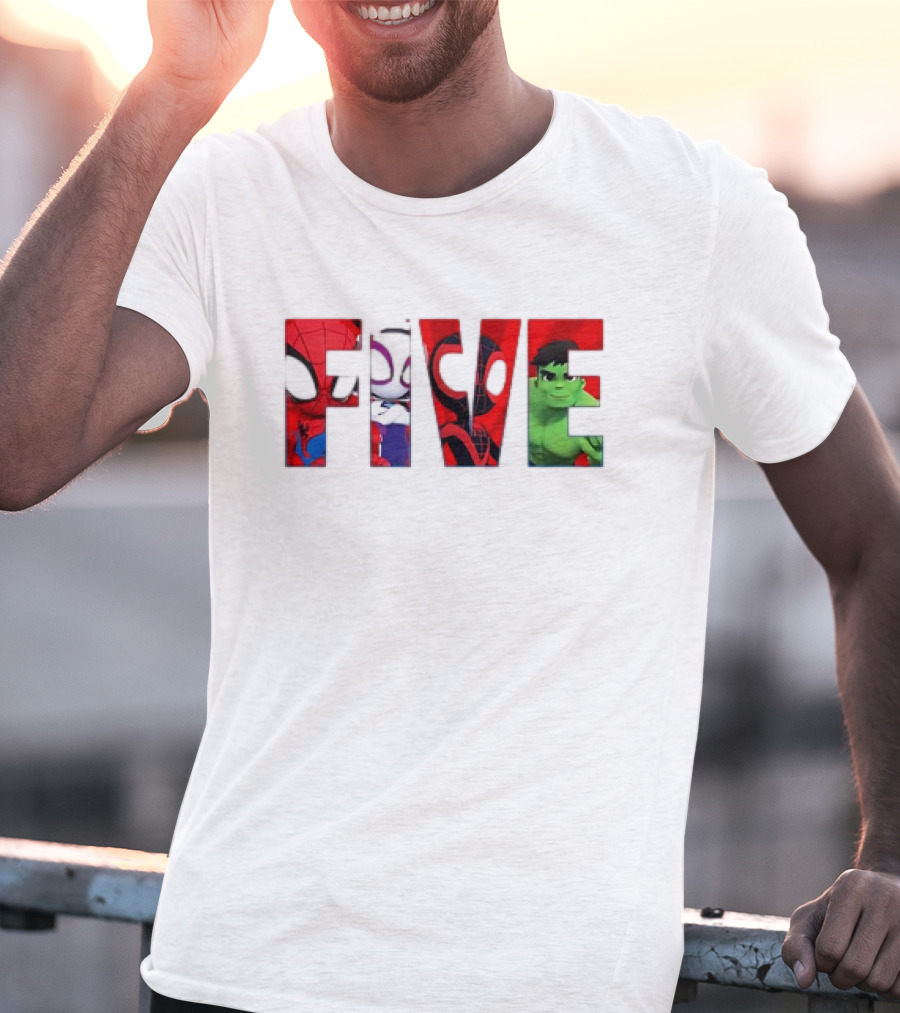 Spiderman Hulk Miles Morales Gwen Stacy Five T-Shirt