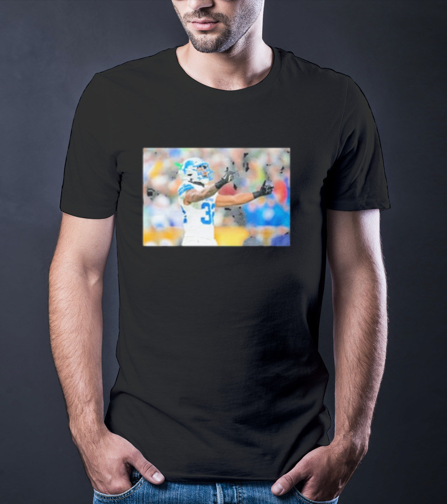 Lions Brian Branch Gesture Iconic Football Action T-Shirt