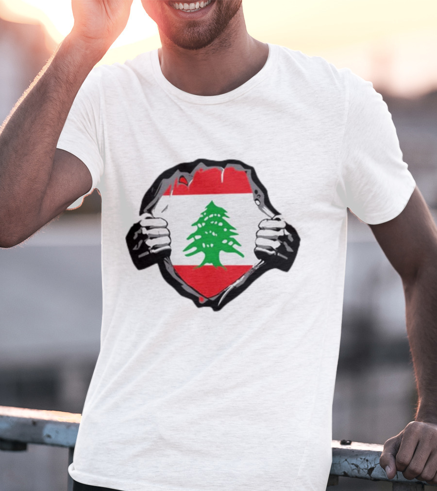 Lebanon Flag Lebanese Roots Cedar Pride Emblem T-Shirt