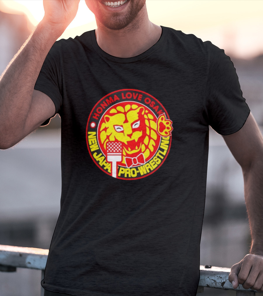 Honma Love Osaka New Japan Pro-Wrestling Lion Mark T-Shirt