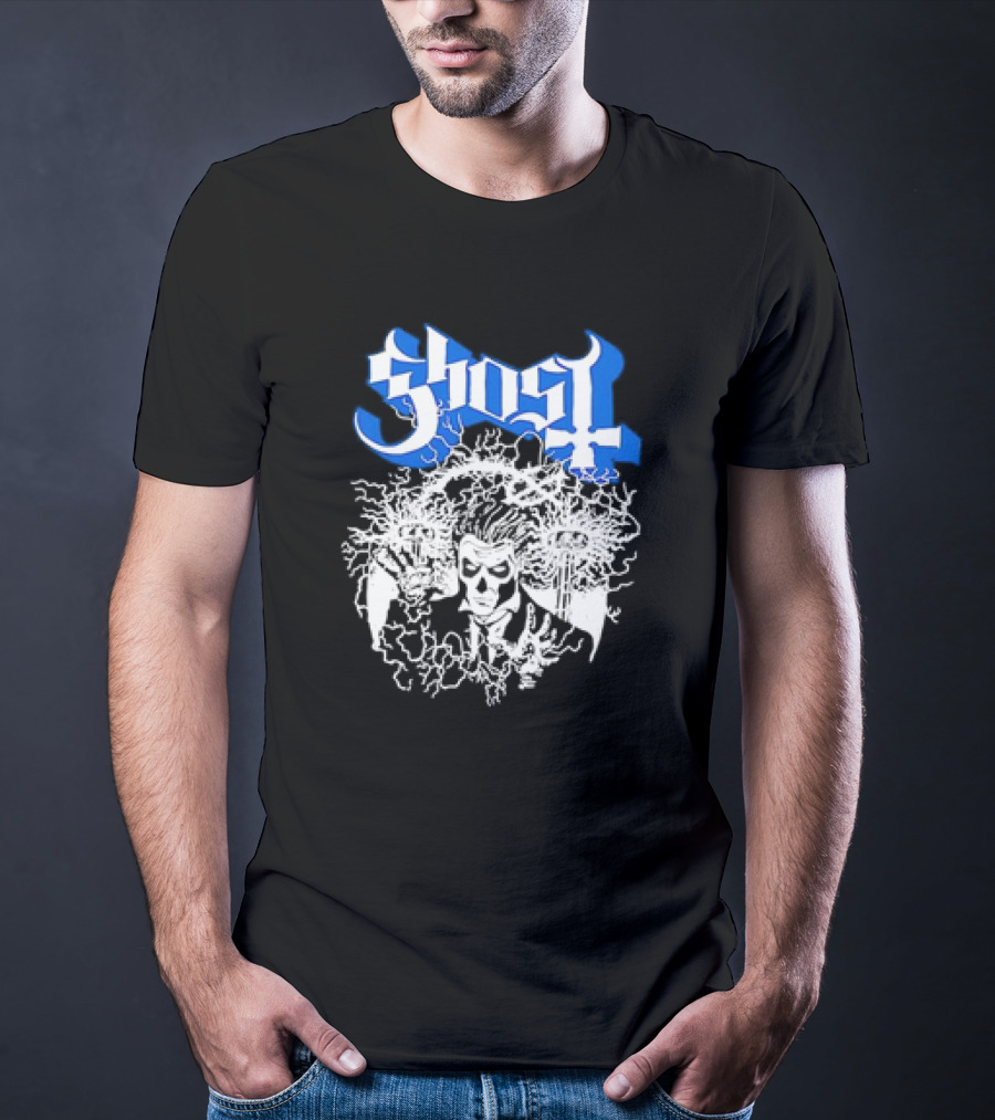 Ghost Nikola Tesla Papa Emeritus Horror Electric Skeleton T-Shirt