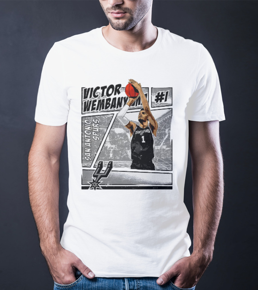 Victor Wembanyama San Antonio Spurs #1 NBA Comic Vintage T-Shirt