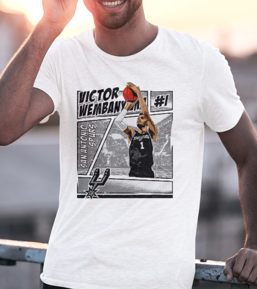 Victor Wembanyama San Antonio Spurs #1 NBA Comic Vintage T-Shirt