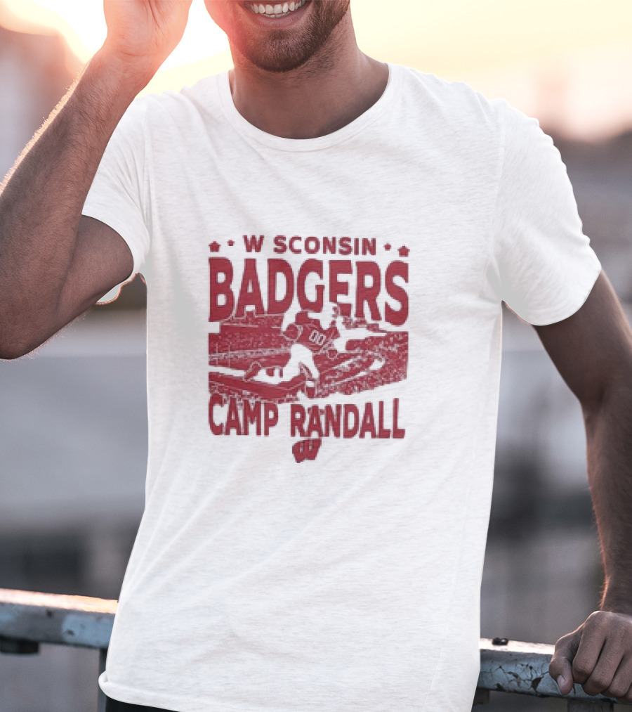 Wisconsin Badgers Camp Randall Stadium Vintage Style Football T-Shirt