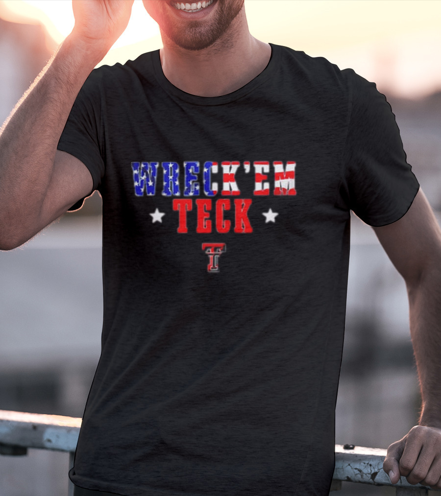 Wreck Em Texas Tech Red Raiders Stars Stripes T-Shirt