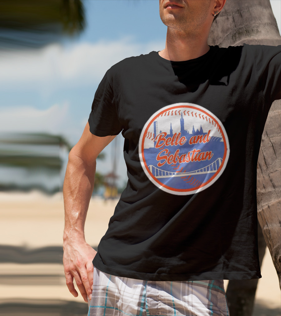 Belle And Sebastian New York Mets Skyline Baseball Bridge T-Shirt