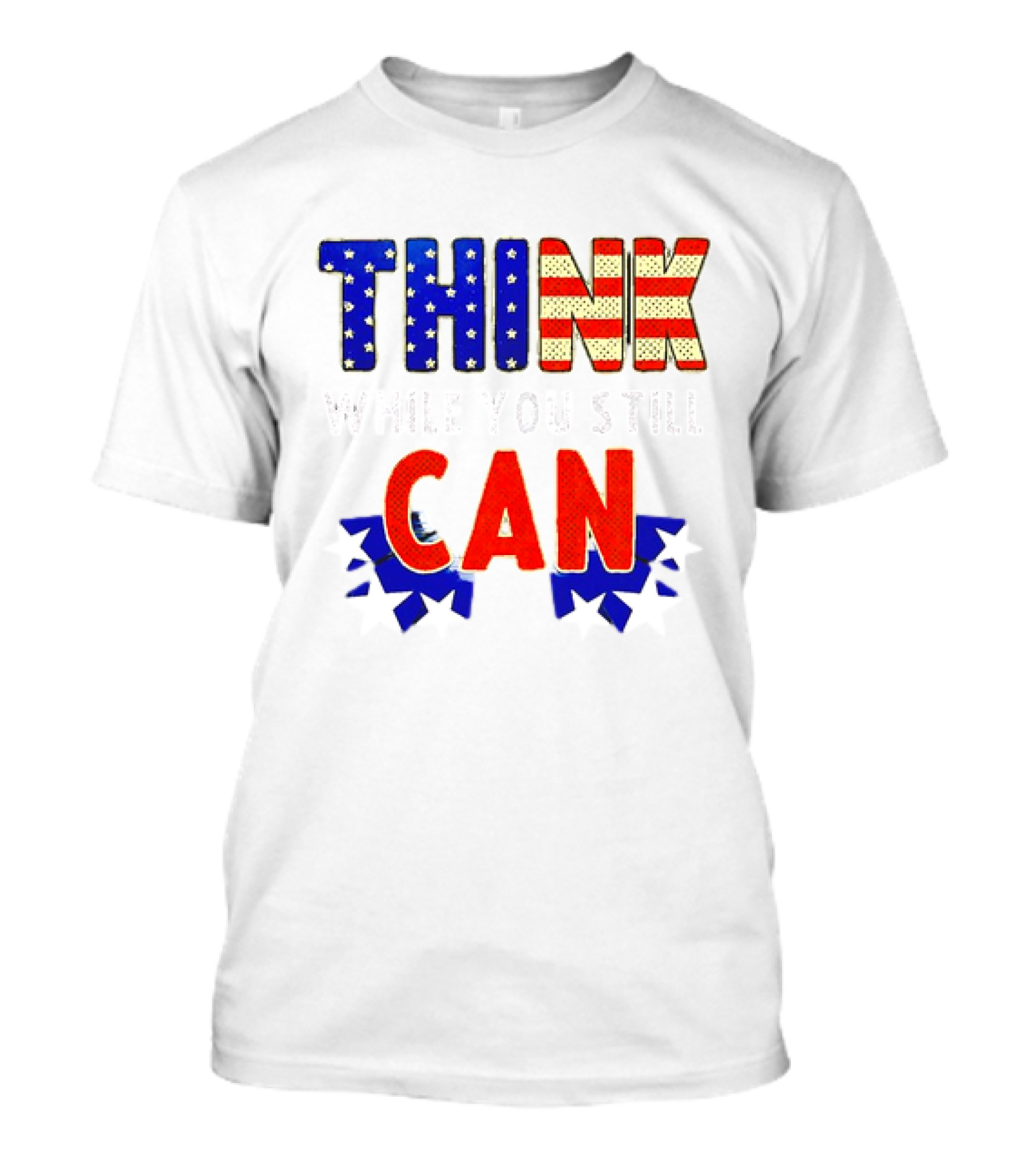 Think CAN American Flag Stars Stripes T-Shirt