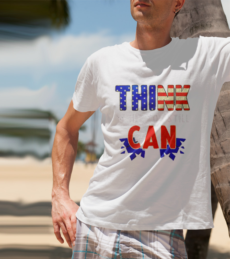 Think CAN American Flag Stars Stripes T-Shirt