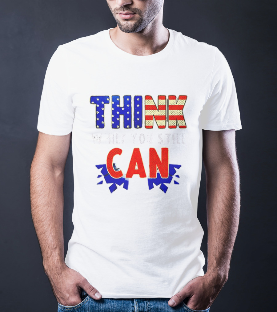 Think CAN American Flag Stars Stripes T-Shirt